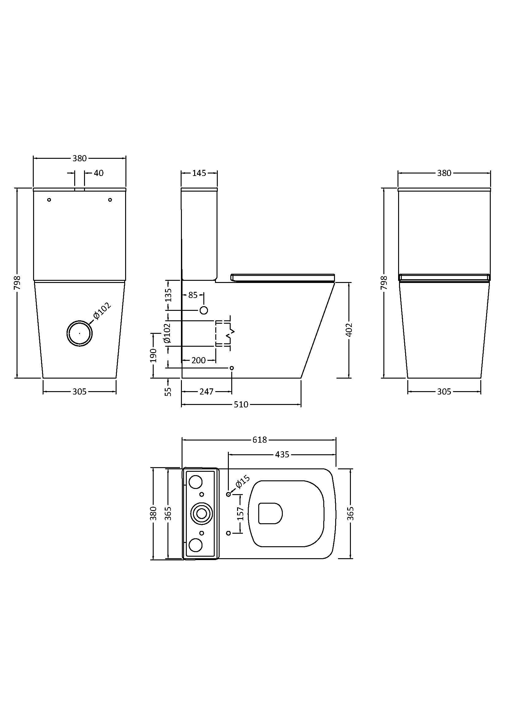 Nuie Pan, Cistern & Seat NCG550 - Image 2