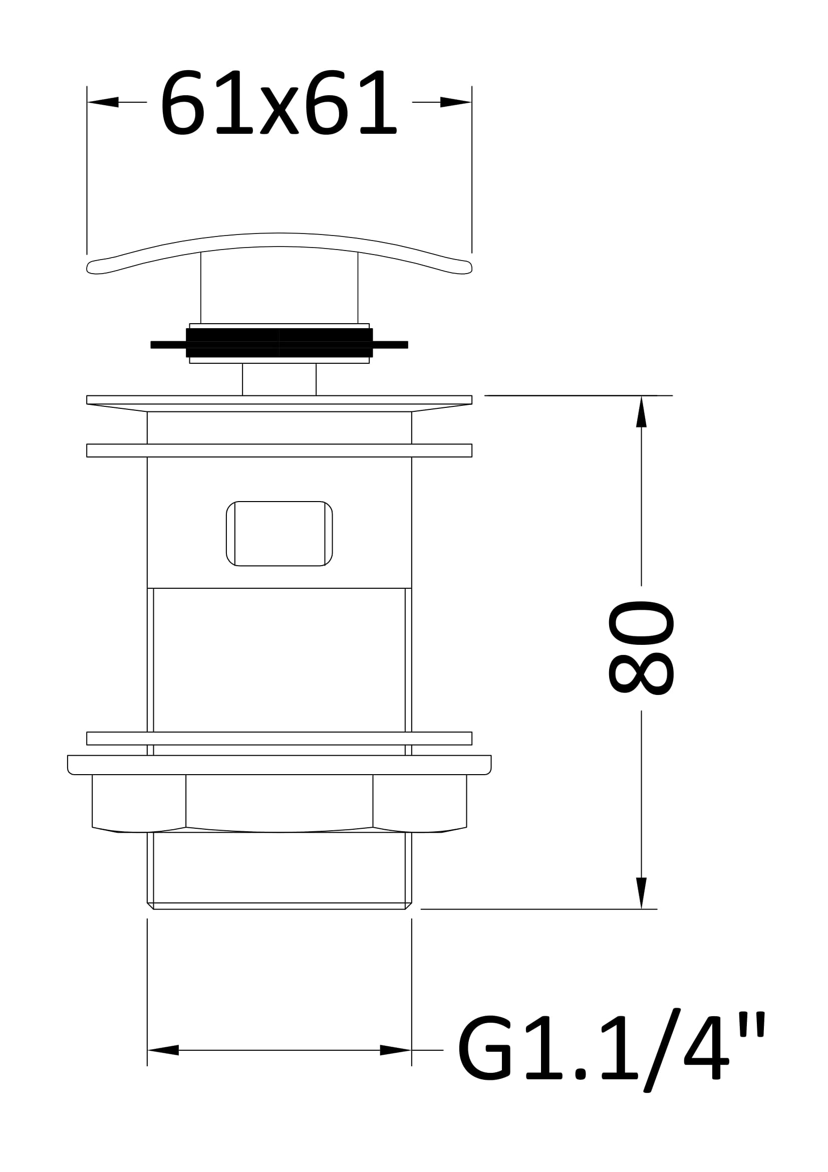 Nuie Push Button Basin Waste EK307 - Image 2
