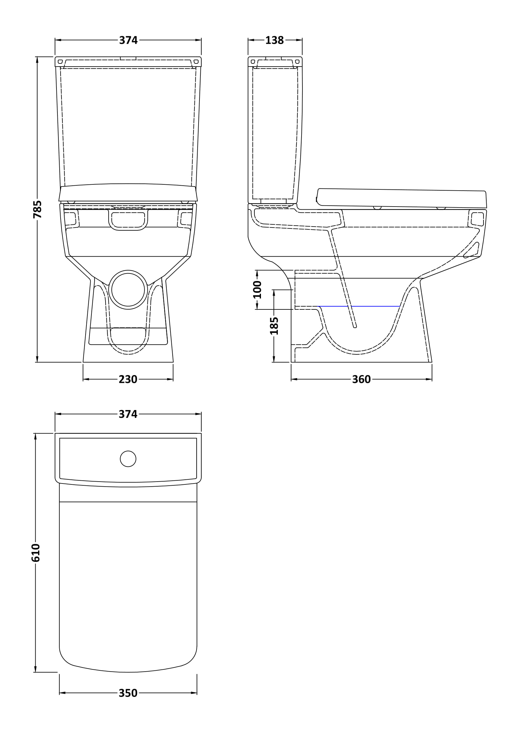 Nuie Semi Flush to Wall WC CBL008 - Image 4