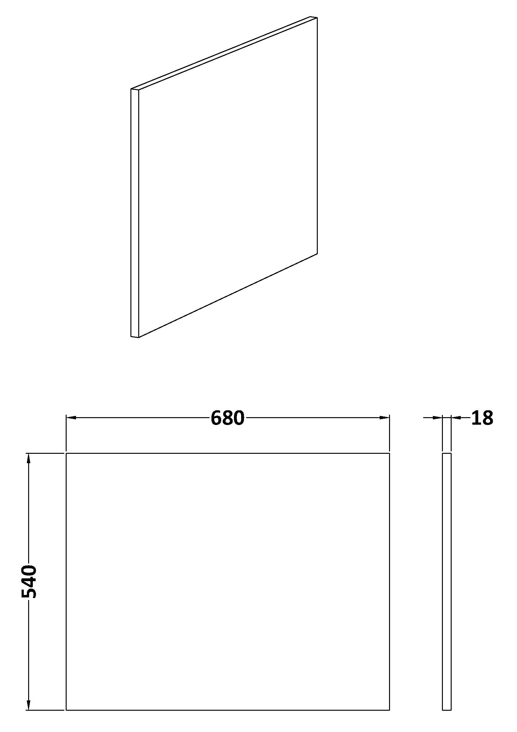 Nuie Shower Bath End Panel (700mm) NMP1431 - Image 2