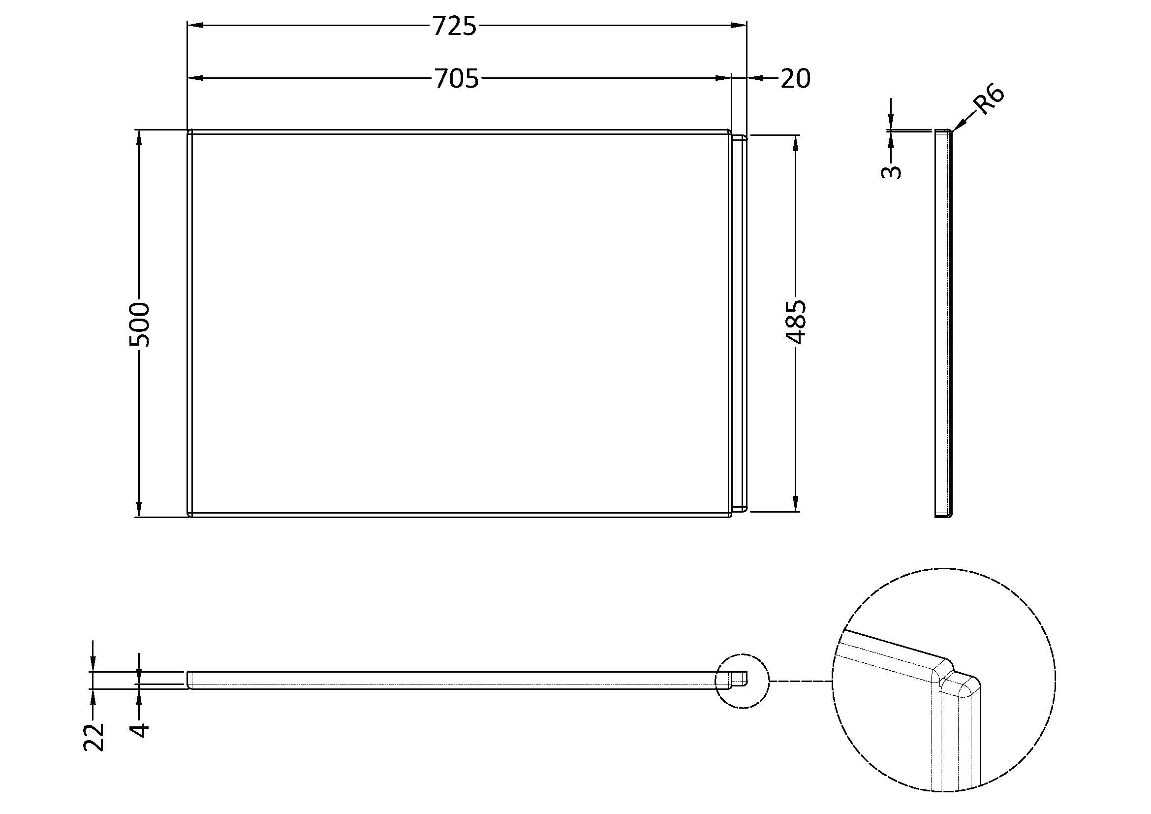Nuie Shower Bath End Panel (725mm) WBB201 - Image 3