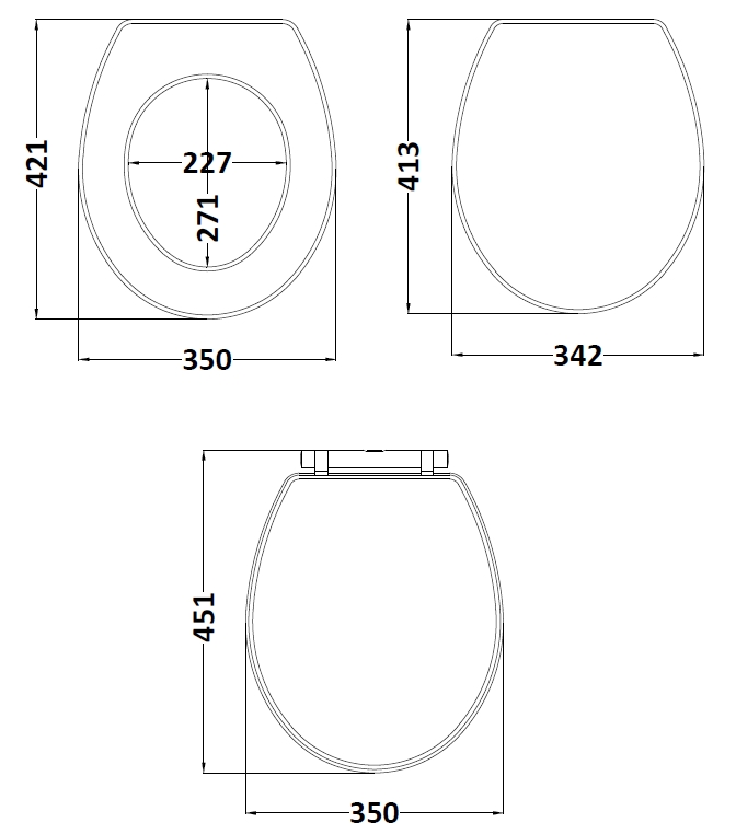Nuie Soft Close Wooden Toilet Seat CLA899 - Image 4