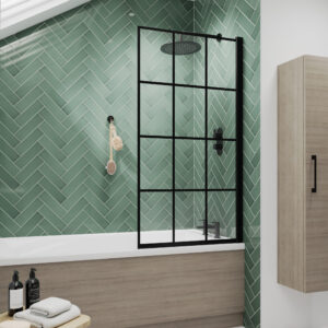 Nuie-Square-Black-Framed-Bath-Screen-NSSQBF-1
