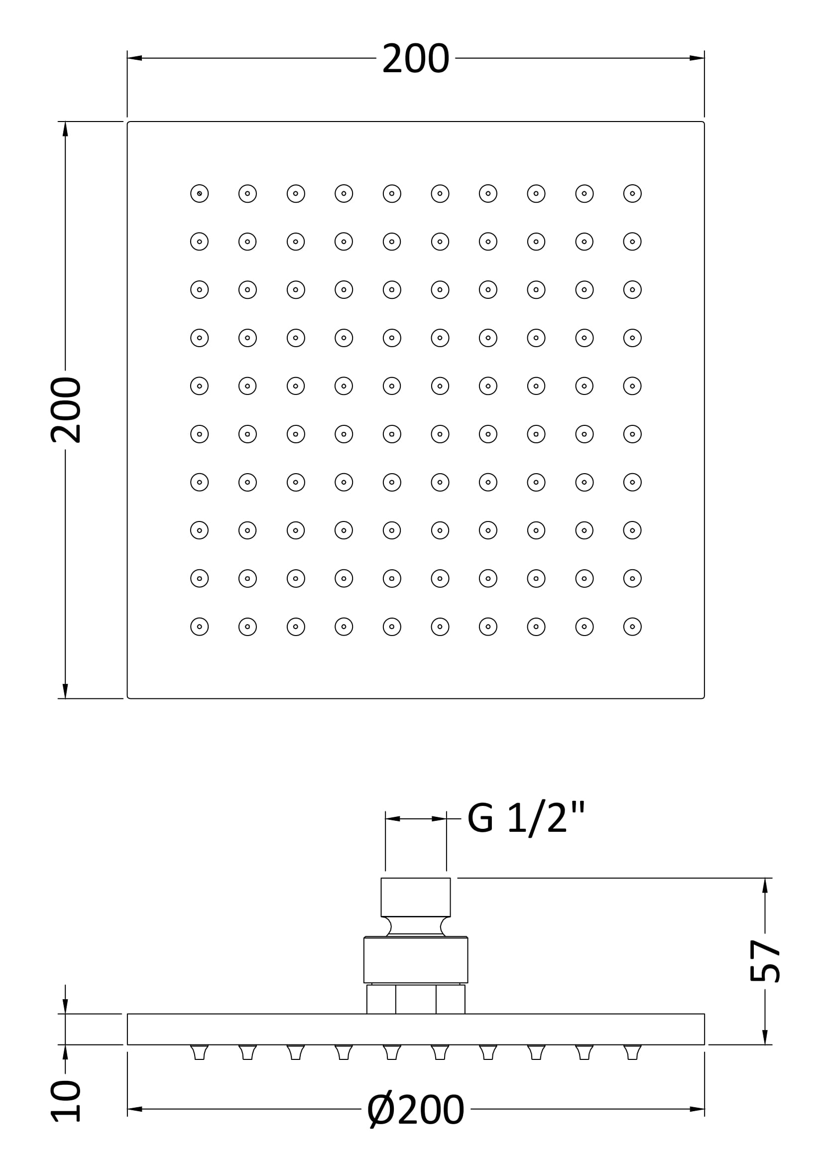 Nuie Square LED Fixed Head STY070 - Image 2