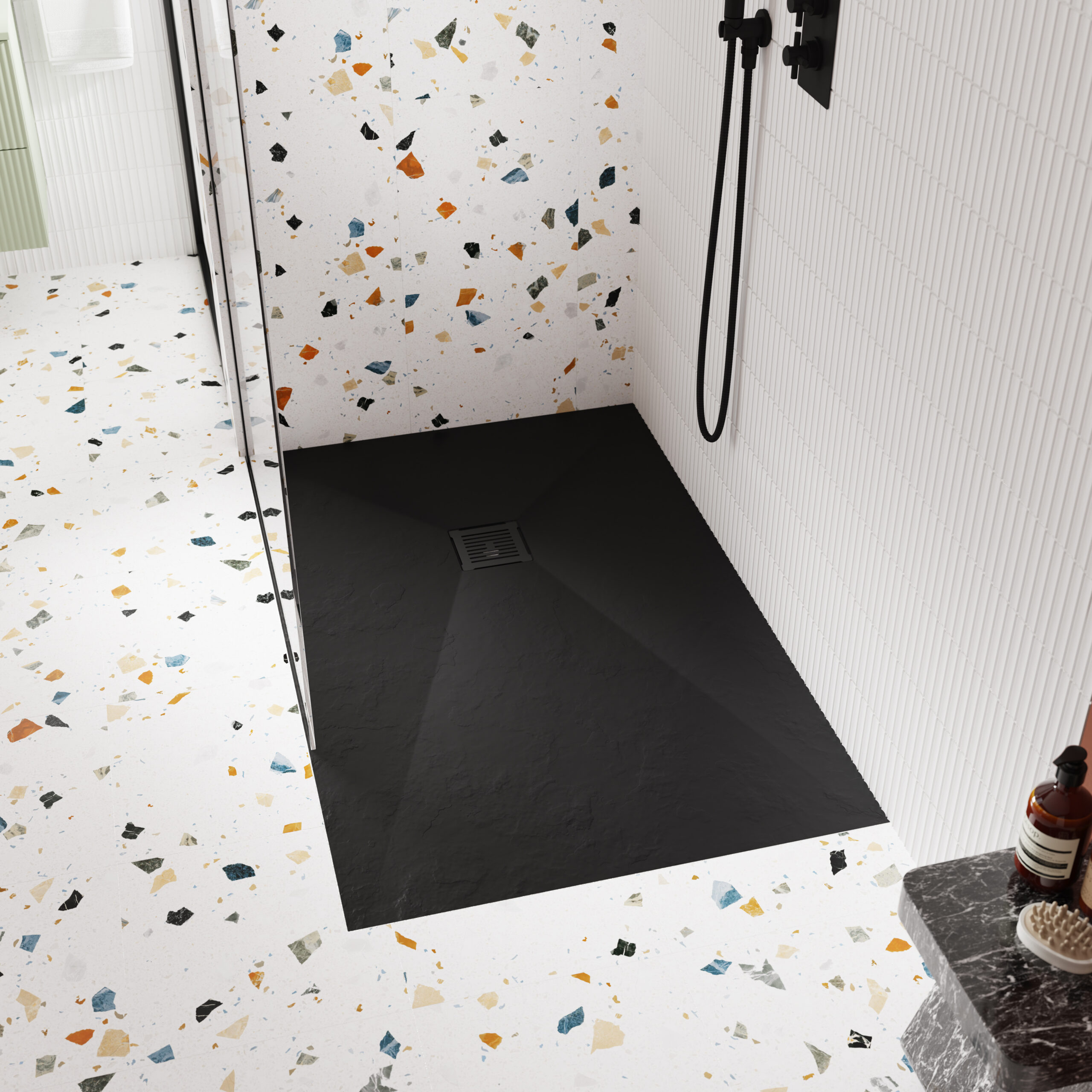 Nuie Square Shower Waste Black Top STW002S - Image 2