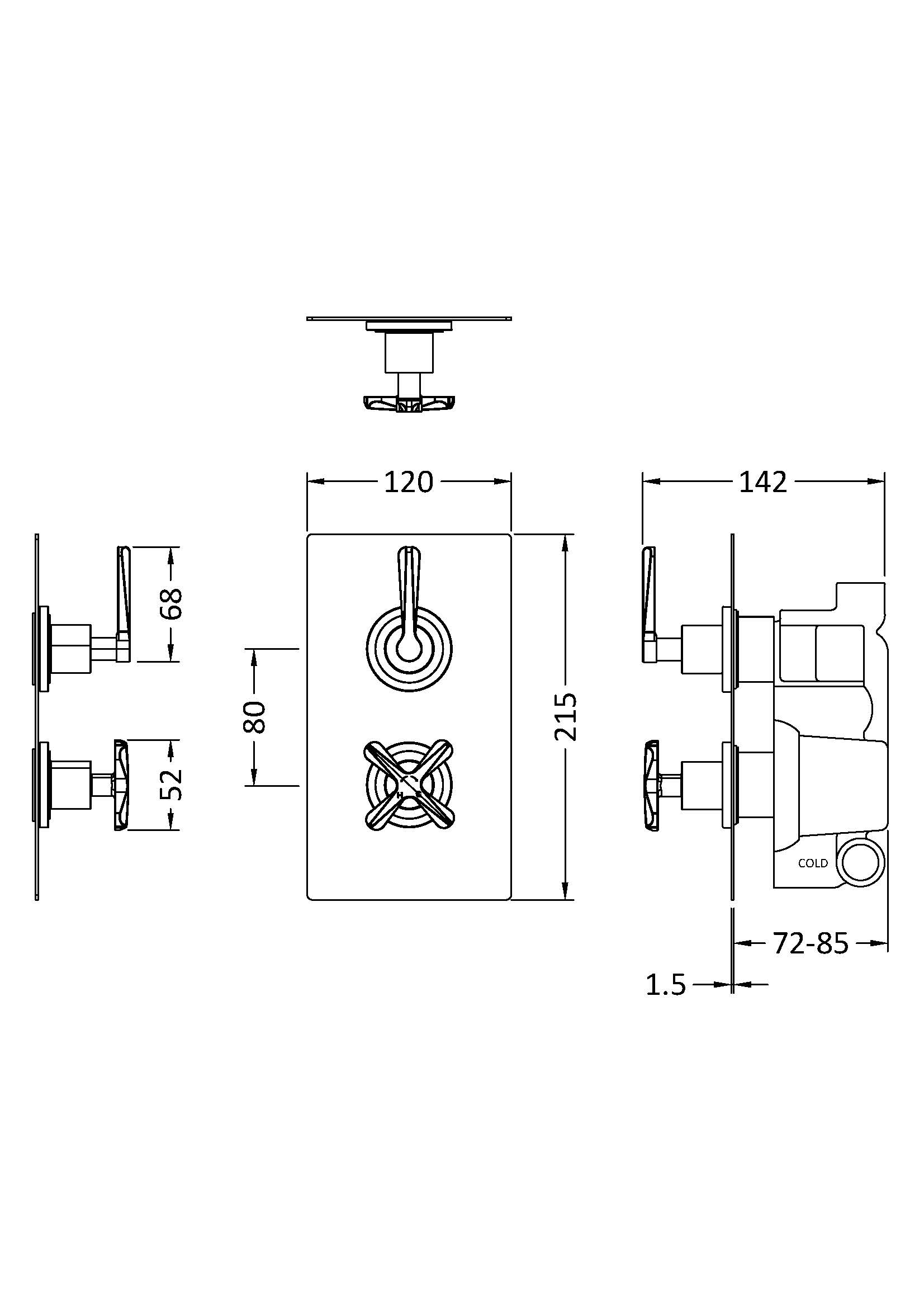 Nuie Twin Thermostatic Shower Valve CLL4210 - Image 2