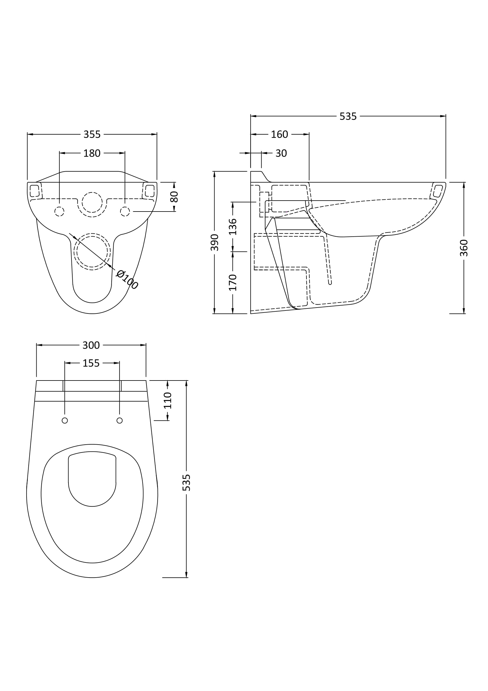 Nuie Wall Hung Pan NCS140 - Image 2
