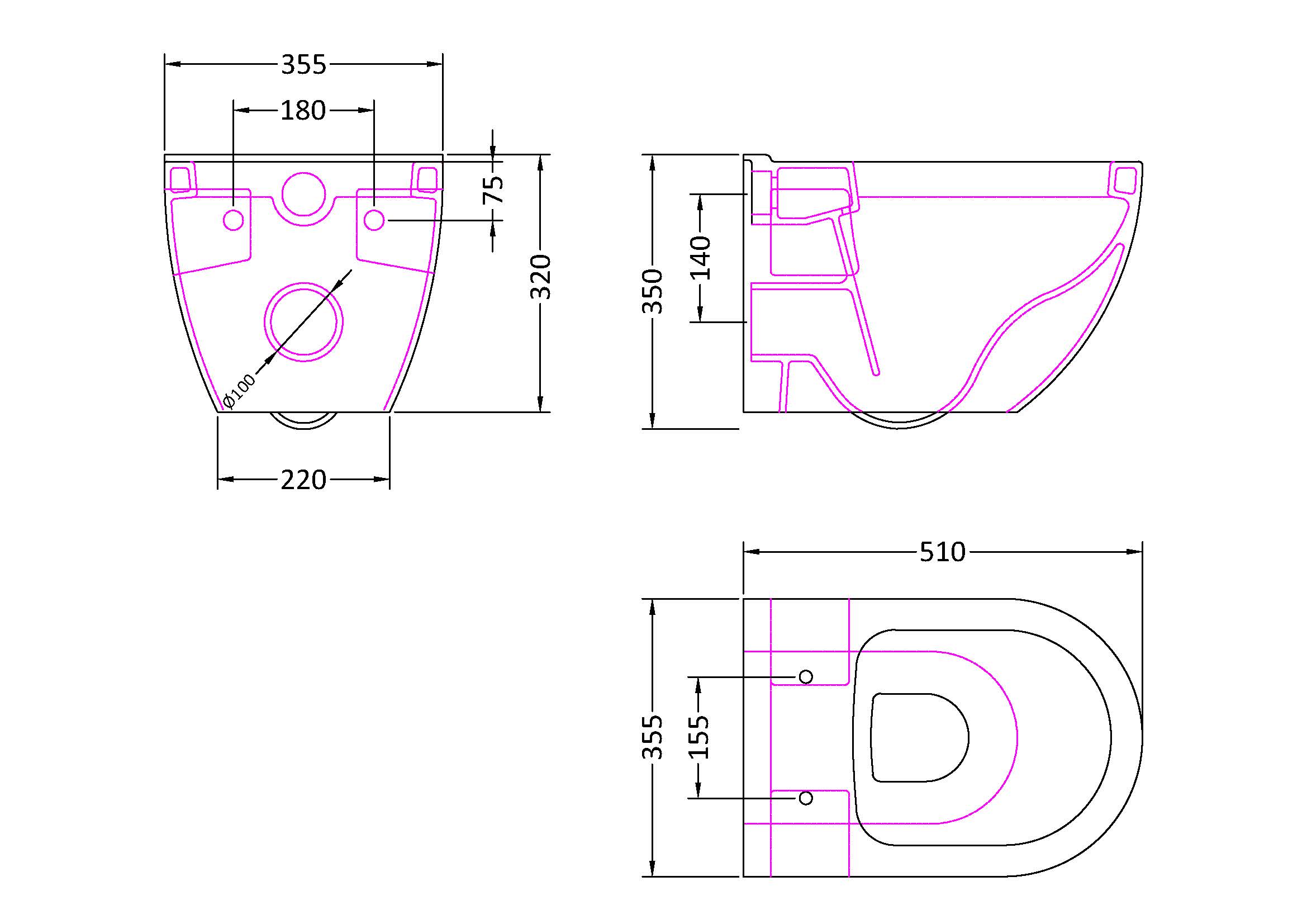 Nuie Wall Hung Pan NCU900C - Image 2
