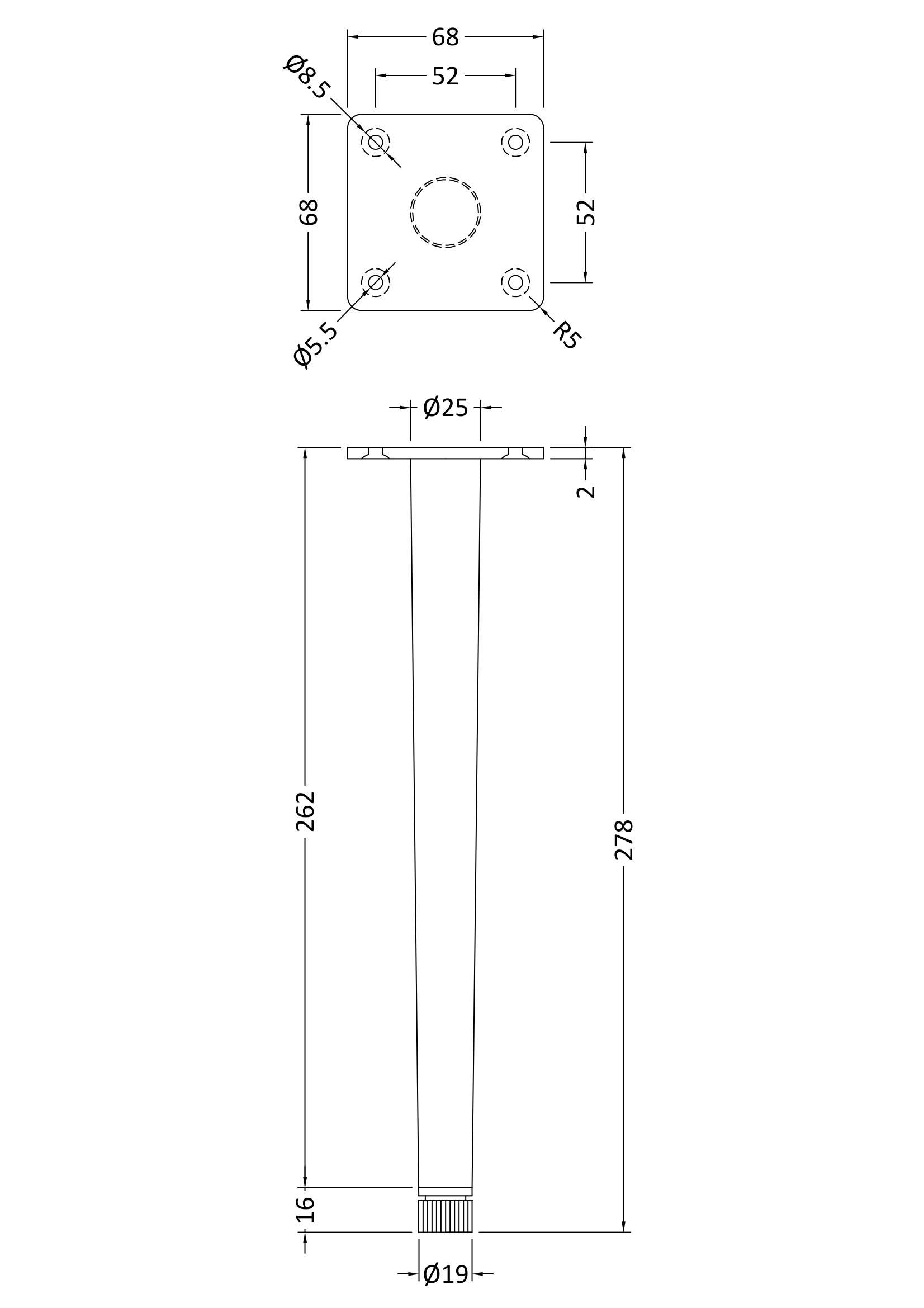 Nuie Wall Hung Vanity Decorative Leg Set NFL326 - Image 3