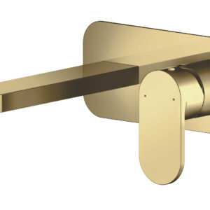 Nuie Wall Mounted 2 Tap Hole Basin Mixer With Plate BIN828