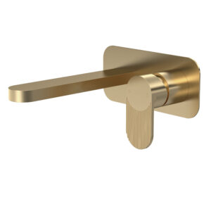 Nuie Wall Mounted 2 Tap Hole Basin Mixer With Plate BIN828F