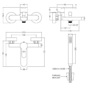 Nuie-Wall-Mounted-Bath-Shower-Mixer-With-Kit-ARV316-3