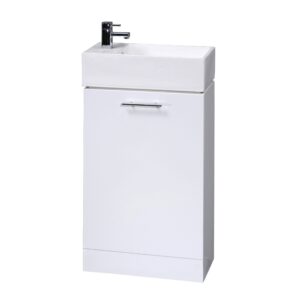 Nuie White Compact Cabinet & Basin VTY058